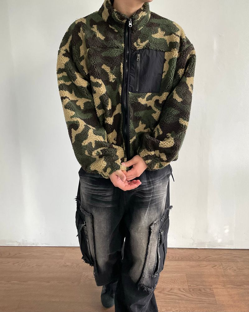 All-Day Camo Sherpa Zip-Up