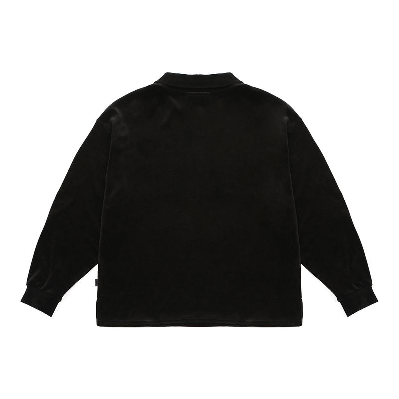 VELVET OPEN RUGBY SHIRTS BLACK