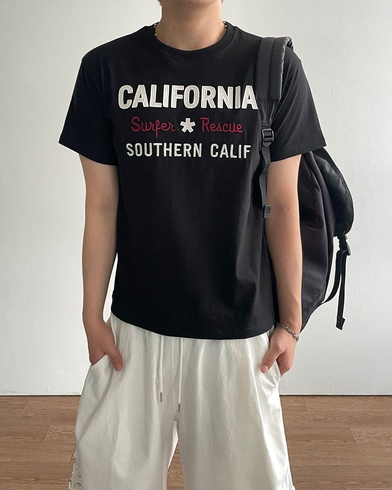 Cali Embroidery Short Sleeve Tee