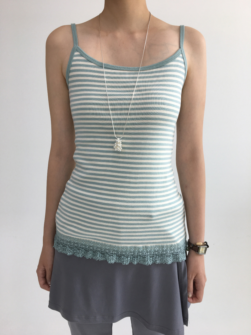 Som Striped Lace Sleeveless (4color)