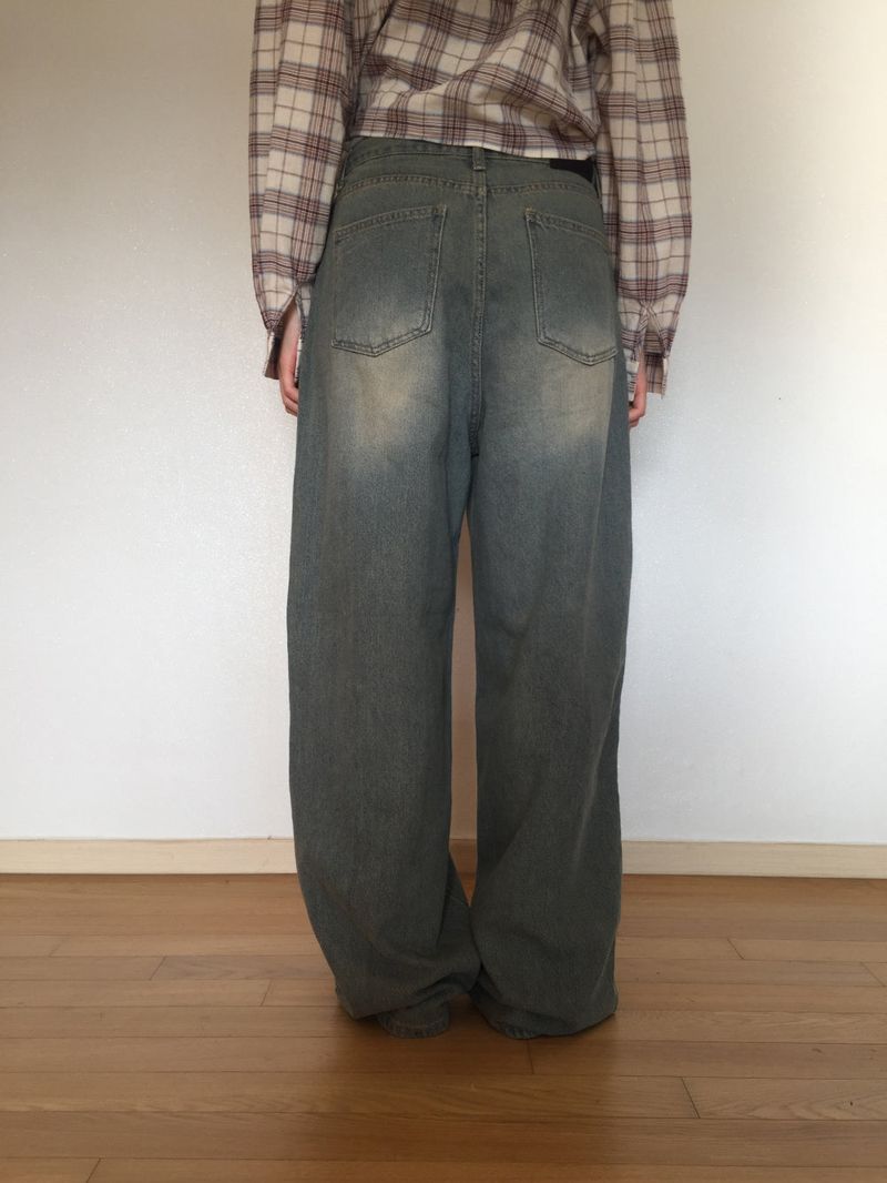 Touch denim wide long pants (2 colors)