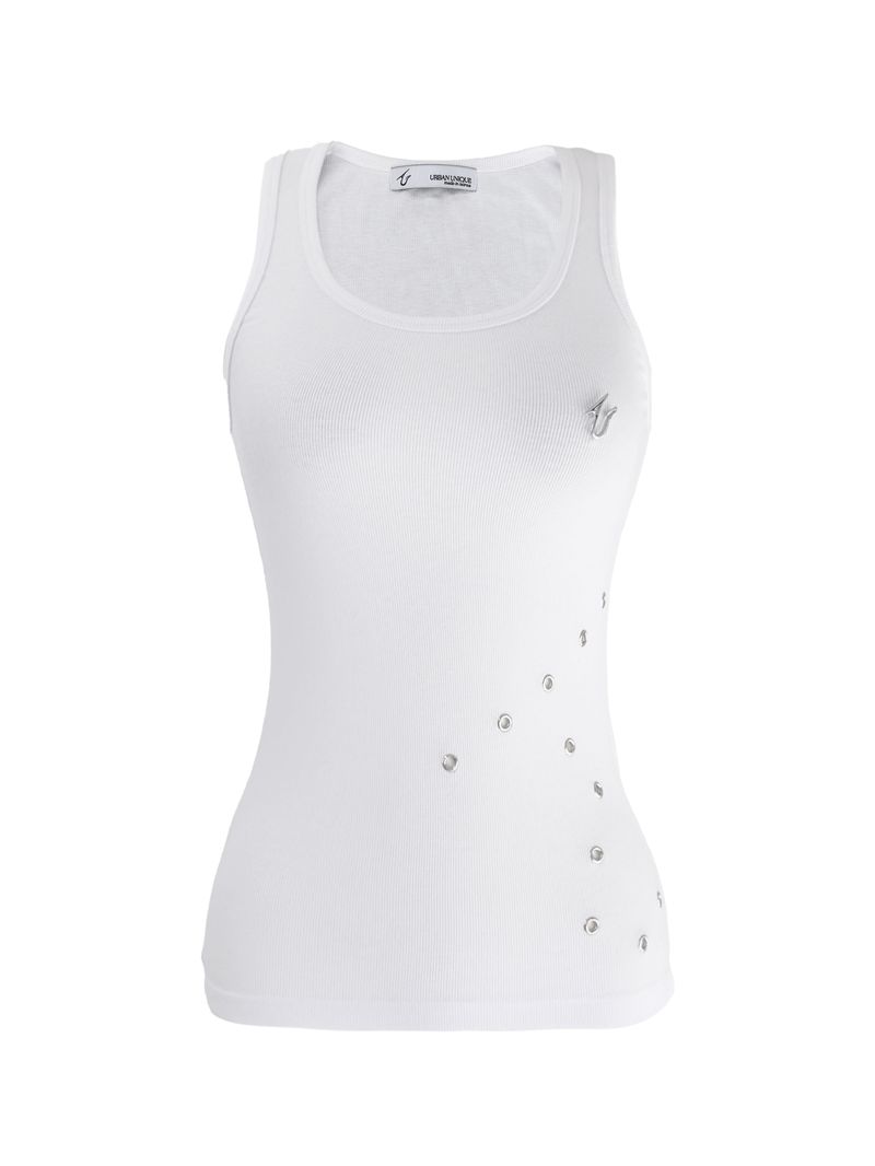 silent symbol eyelet sleeveless (white)