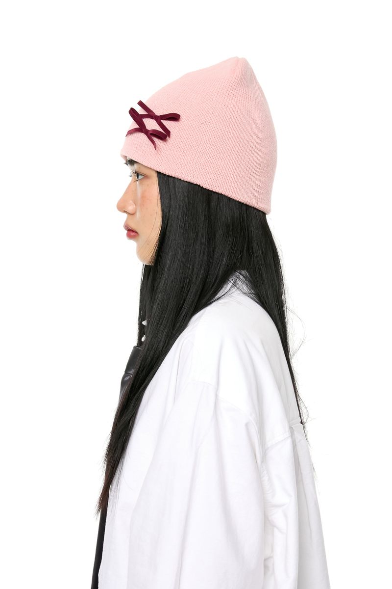 MINI RIBBON BEANIE / PINK