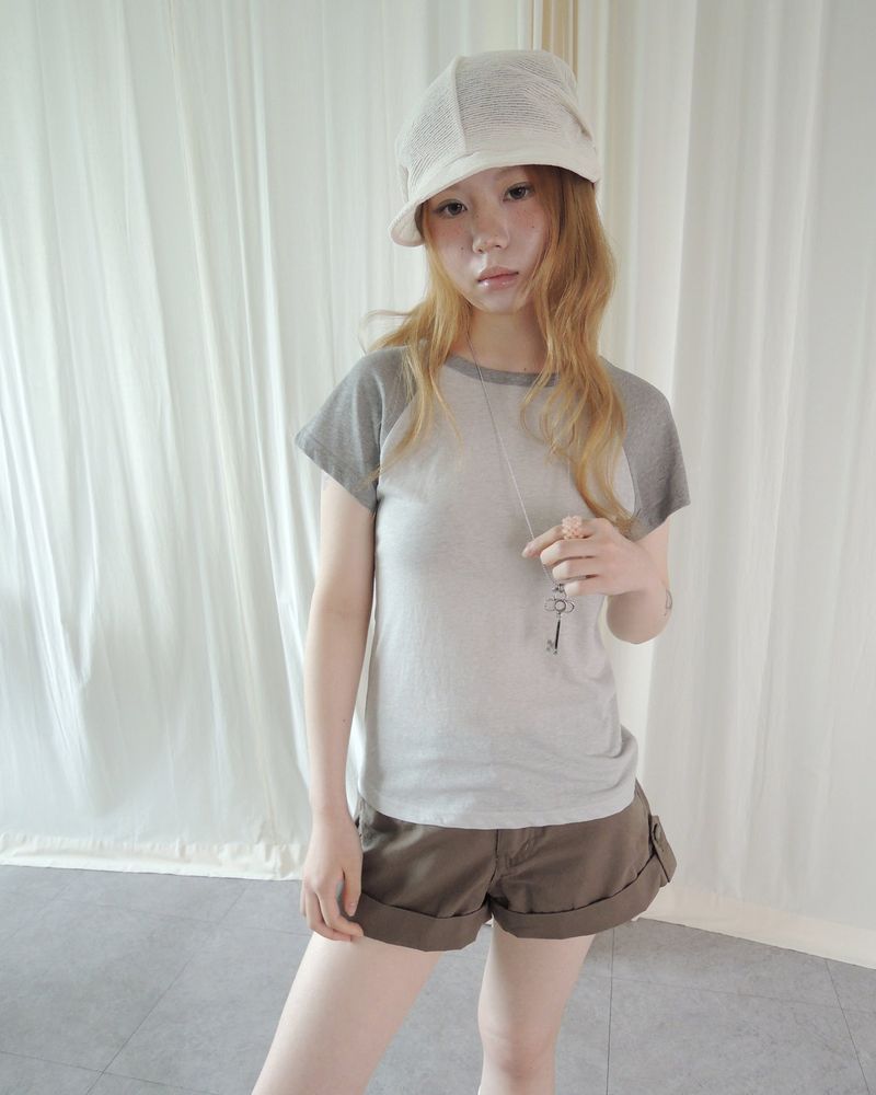 NUPHLO(ニューフロー)の「HEATHER RAGLAN SHORT SLEEVE T-SHIRT(Tops)」