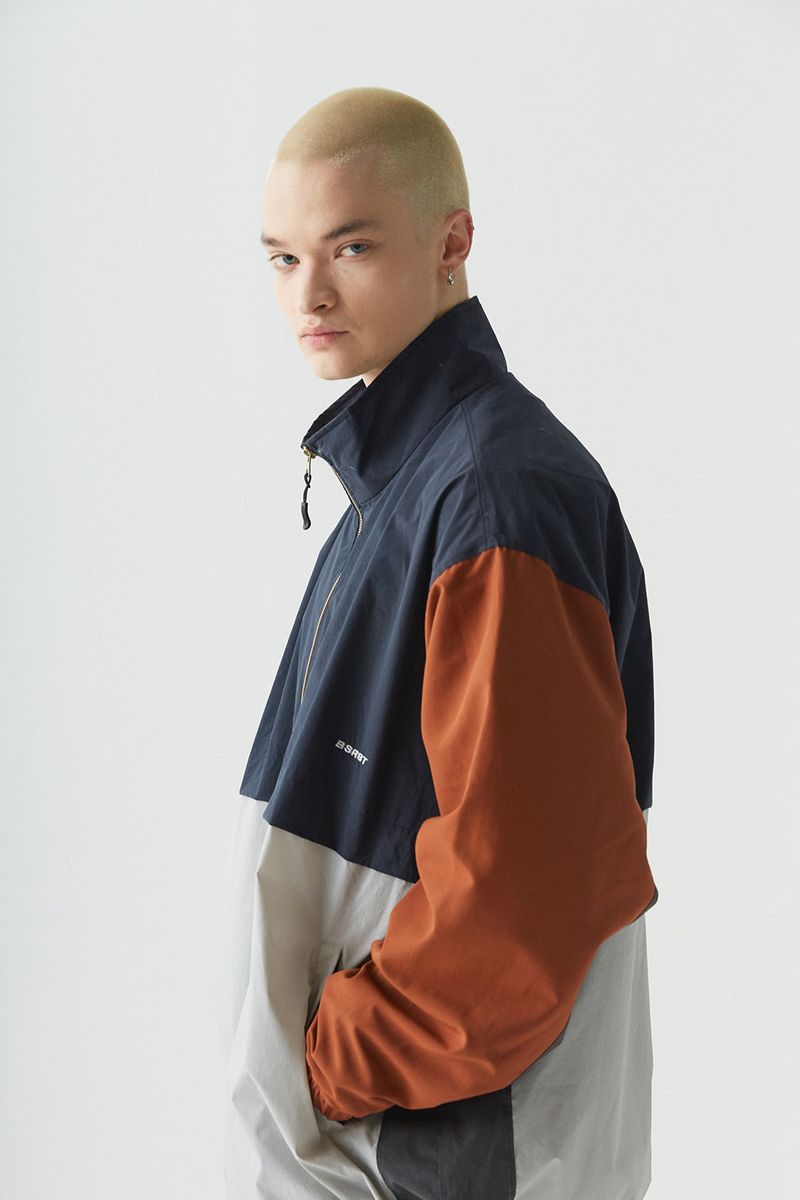 BSR2223FWJK056 MCS WIDE JACKET NAVY BROWN