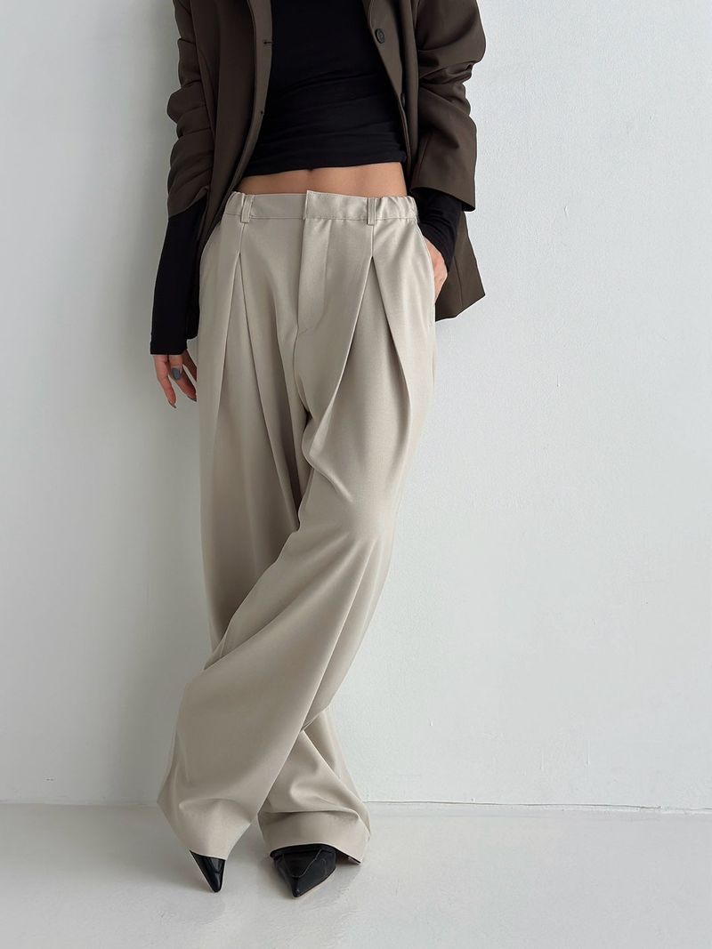 Pleddy Dear Each Tuck Slacks (3color)