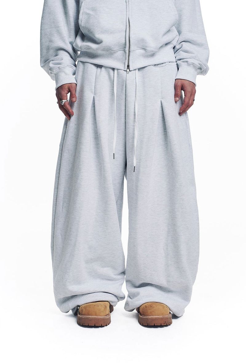 Star Lettering Patch Sweat Pants - White
