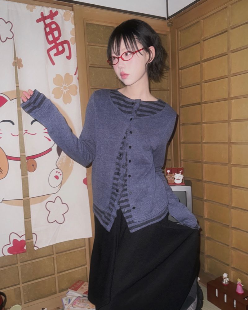 (3color) Soft Knit Layered Wrap Skirt