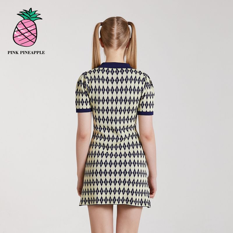 ARGYLE KNIT DRESS