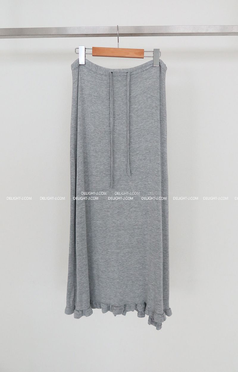 hem frill maxi long skirt