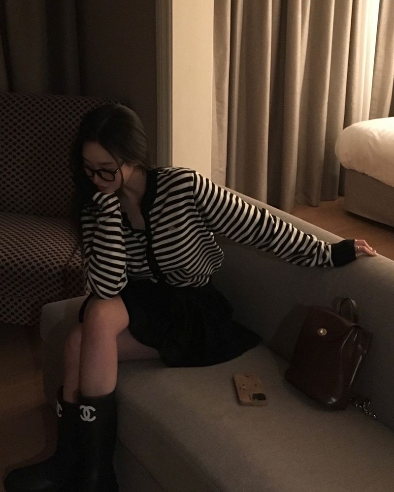 BEIDELLI（ベイデリー）の「[BELLIDE MADE] Lucky, round stripe cardigan（Tops）」