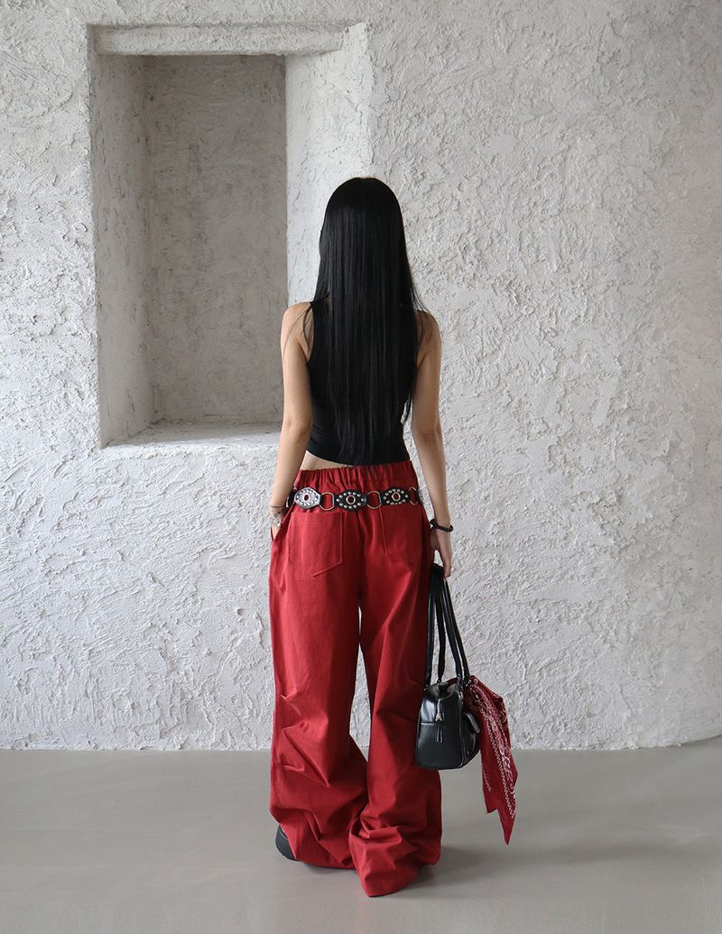 West Cotton Pintuck Wide Pants