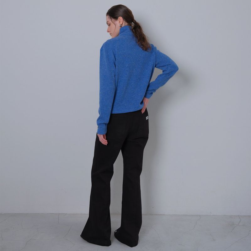 Black Slit Snap Long Pants