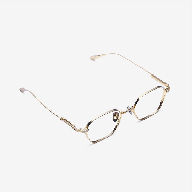 Knouun Square titanium glasses CODE. 102. A Yellow Glod