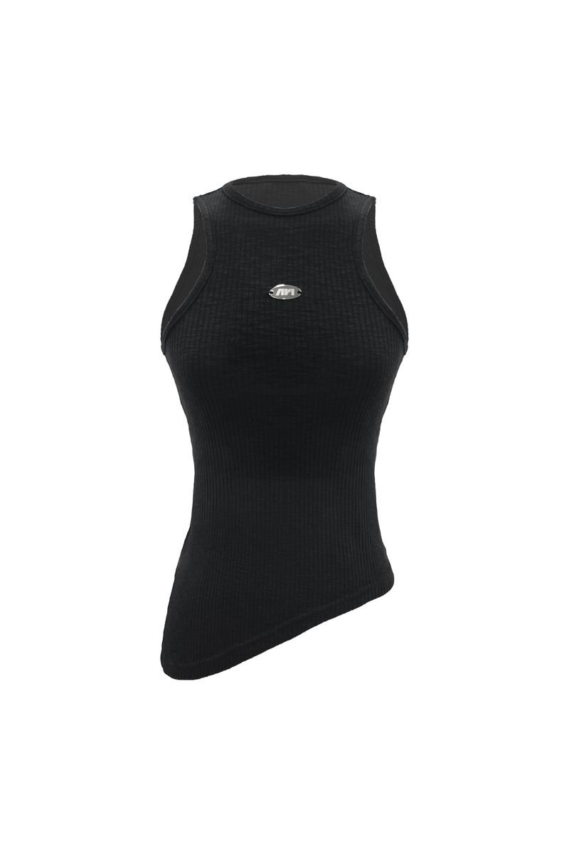 UNBALANCE SLEEVELESS TOP / BLACK