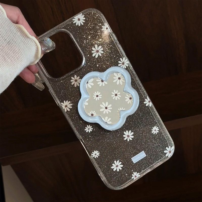 Summer Blue Flower Mirror Stand iPhone Case