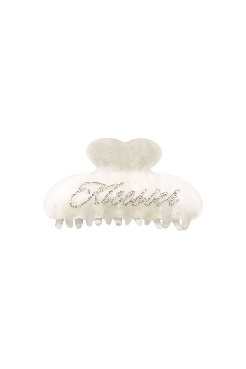Kleesier（クリーシーア）の「シュガーグラスロゴヘアクリップ, ホワイト（ヘアアクセサリー）」