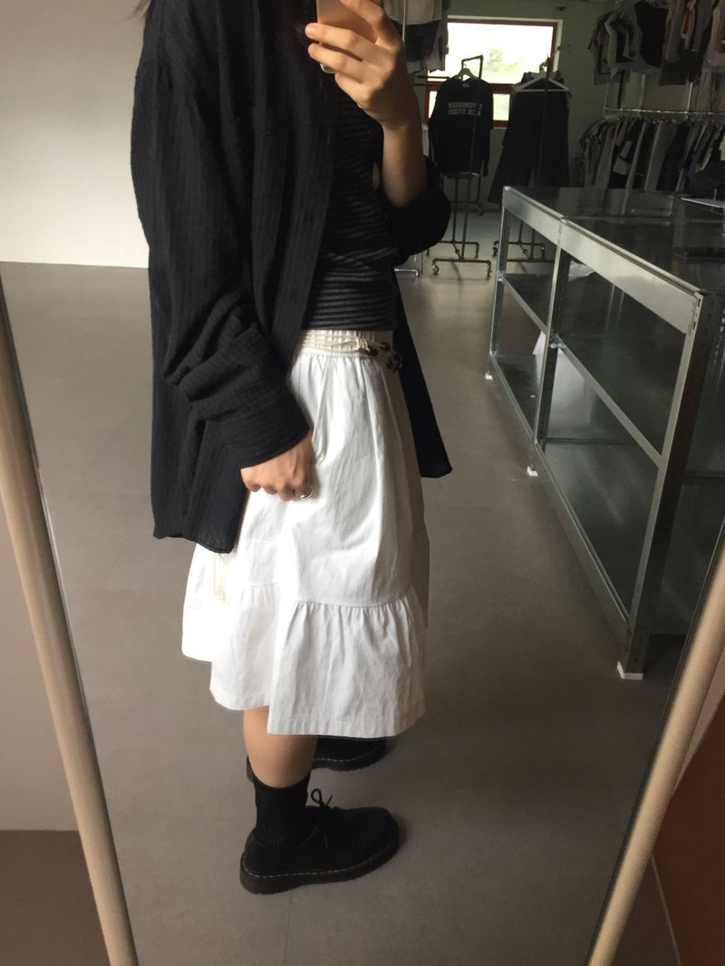 v midi skirt (3color) 
