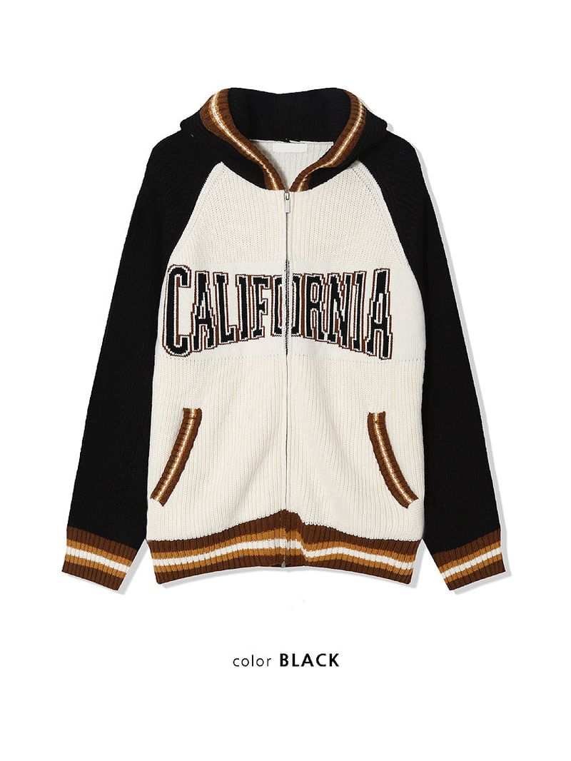 No.0987 cali KNIT ZIP-UP