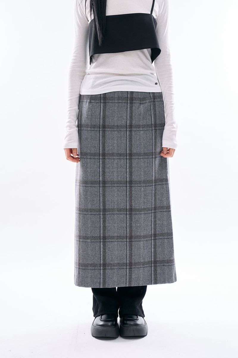 Raucohouse（ラウコハウス）の「Selby check maxi skirt（Skirts）」