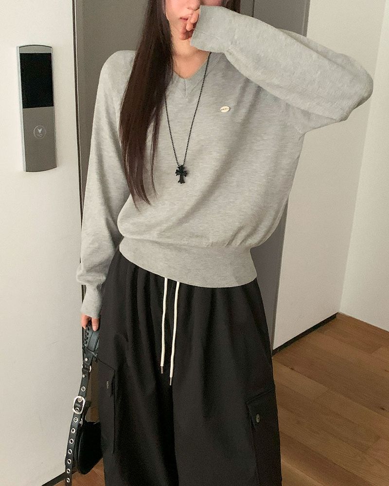 Caramel Color V-Neck Knit