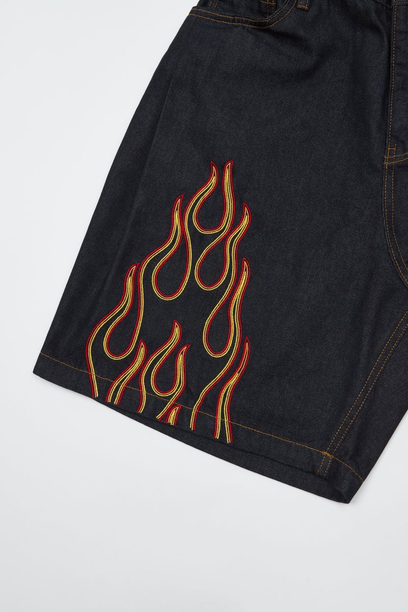 VENTIQUE Flame embroidery Bermuda Shorts 2color