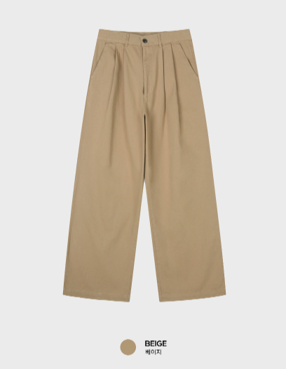 Look Mallet Classic Two-Tuck Cotton Wide Pants