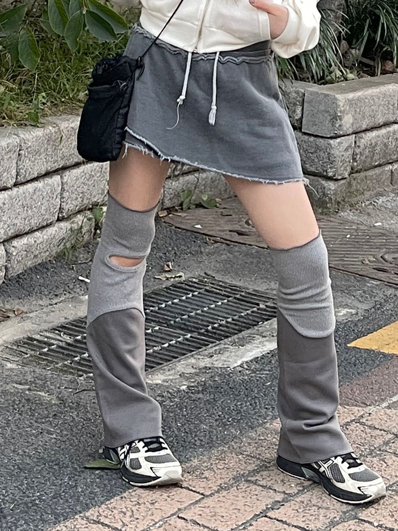 color matching slit leg warmer