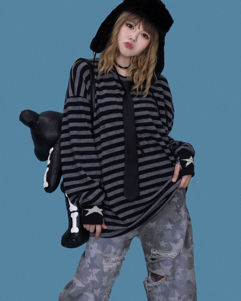 star damage denim pants