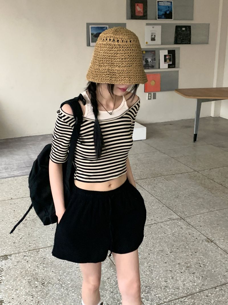 Wako summer straw bungee bucket hat