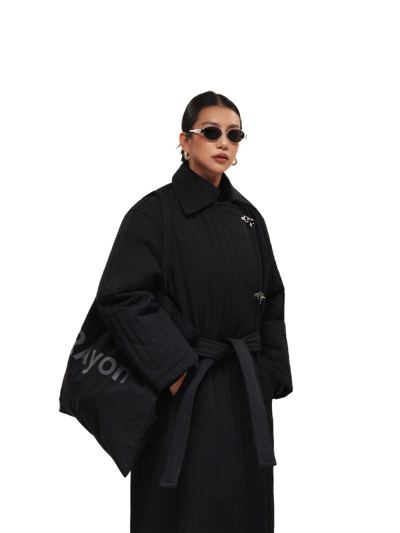 6CRAYON Quilted Knee-Length Lobster-Clasp Structured Overcoat