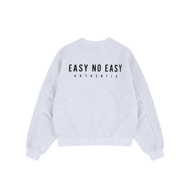 Oversized Hard Crop Sweatshirt - Light Grey