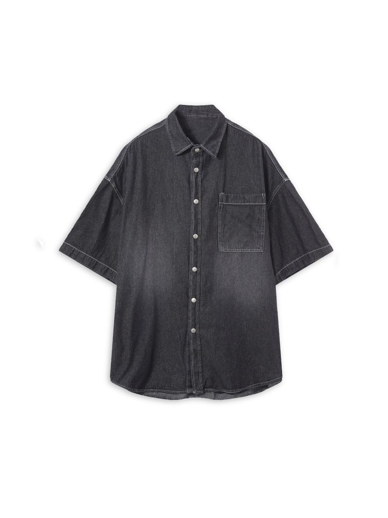 Deep ocean denim set up shirt 2C