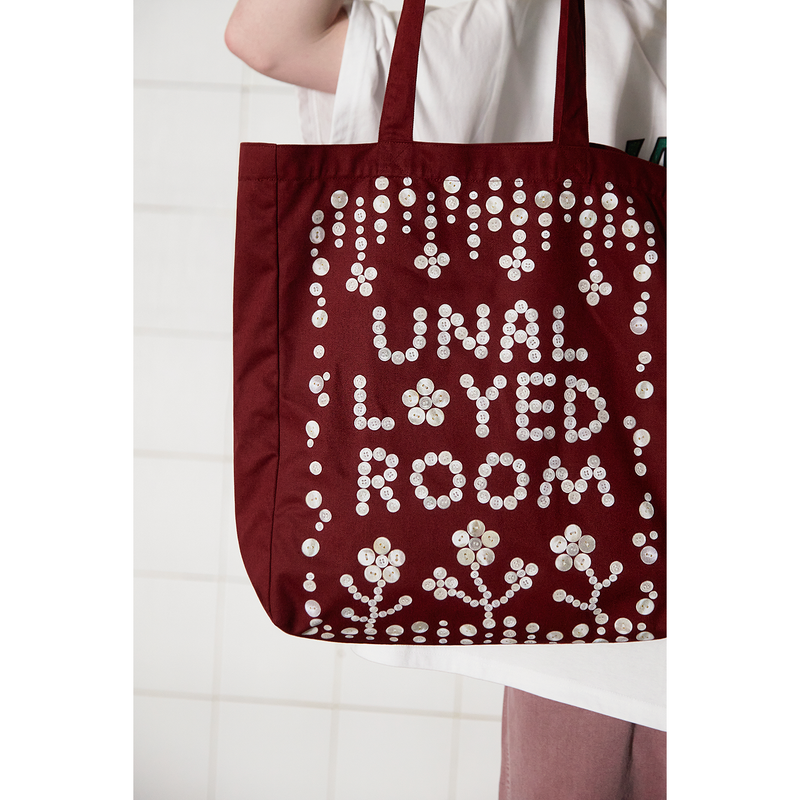 BUTTON LOGO ECO BAG / BURGUNDY