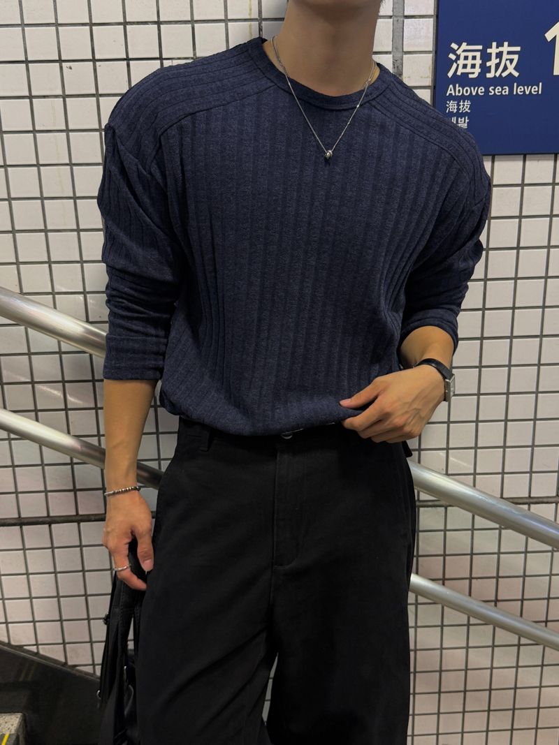 AVAND（アバンド）の「ビッグ リブド バイアス ロングスリーブ Tシャツ（トップス）」