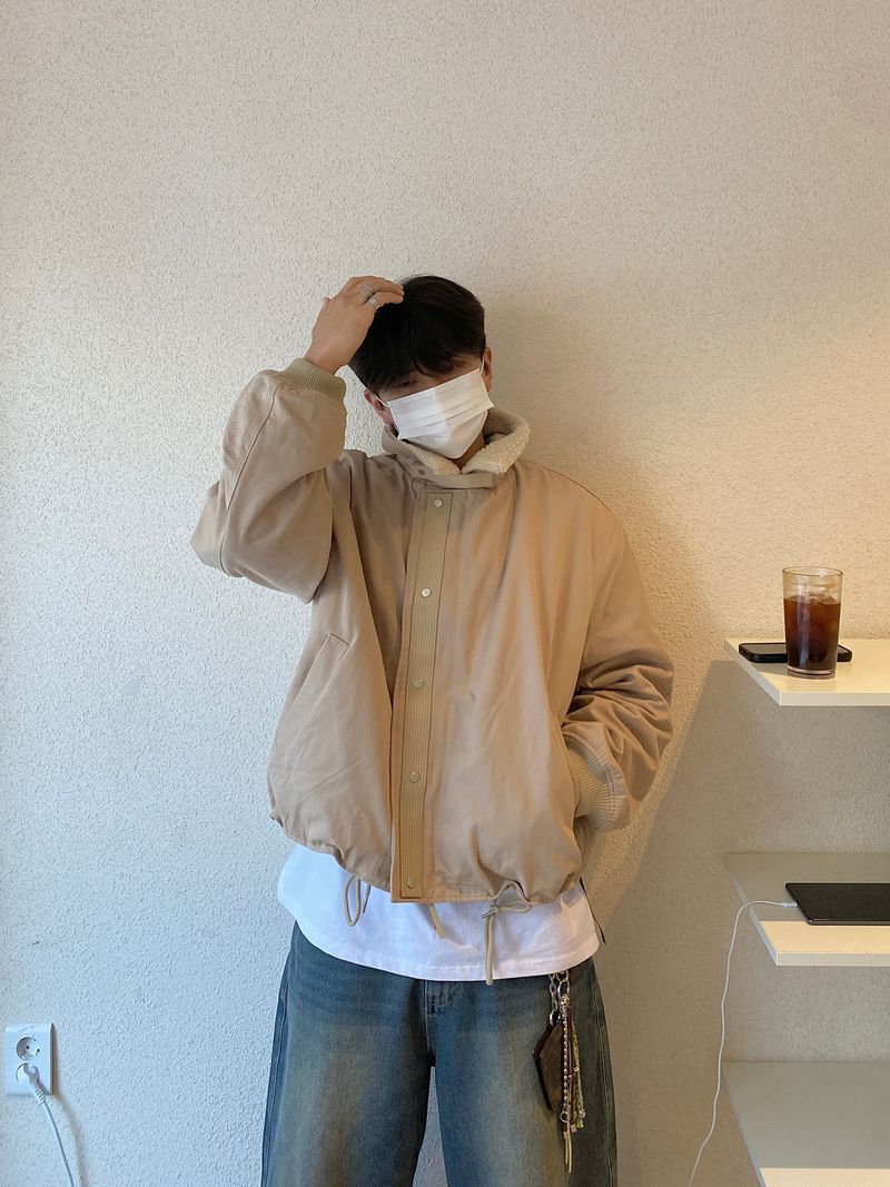 Buzz High Neck Wool Sheepskin Jacket (2color)
