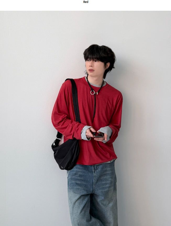 [1+1] Crop Layered Long Sleeve