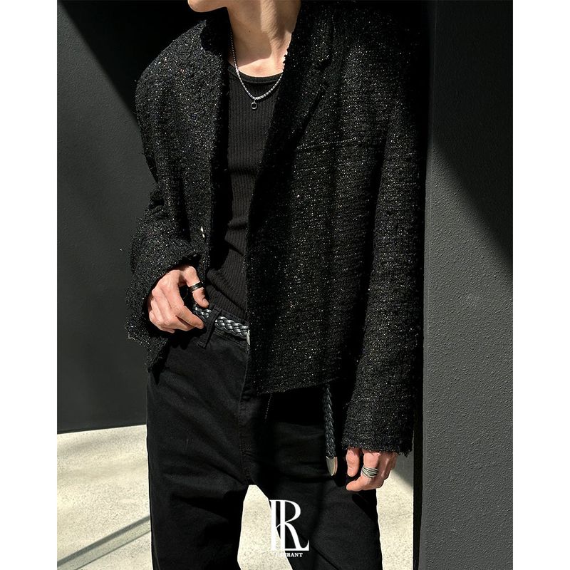 LAURANT（ロラン）の「【PREMIUM】クラッシュグリッターツイードジャケット(2color)（ジャケット/アウター）」