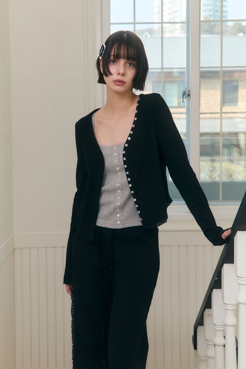 Sweet Dreams Button Cardigan (Black)