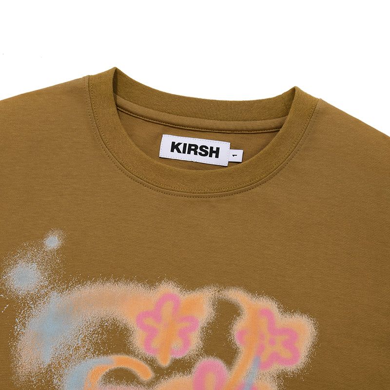 CHERRY BLUR GRAPHIC T-SHIRT [KHAKI]