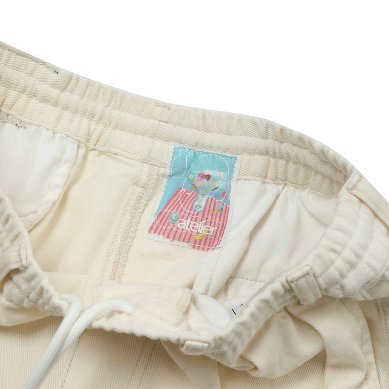 IVORY DRAWSTRING TROUSERS
