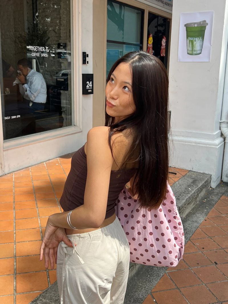 Ruby Merlot(ルビーメルロー)の「Foldaway tote - Pink & Brown(Bags)」