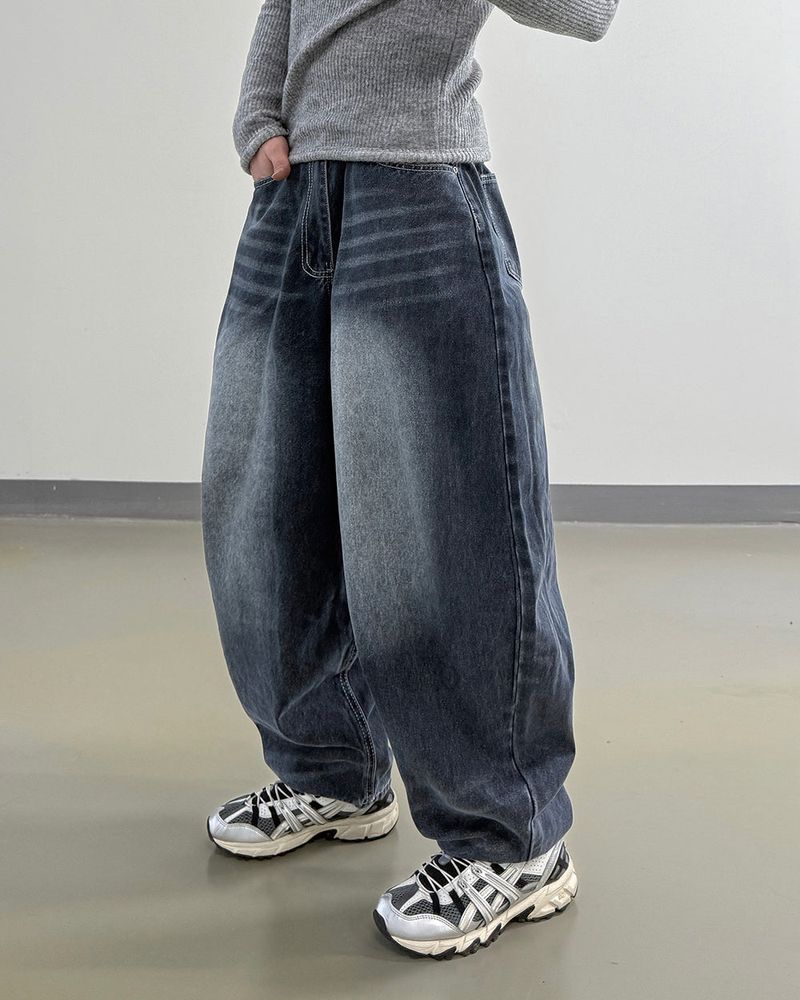 Kino Double Cat Washing Balloon Denim