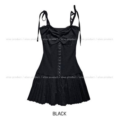 Glare pleated bustier one-piece