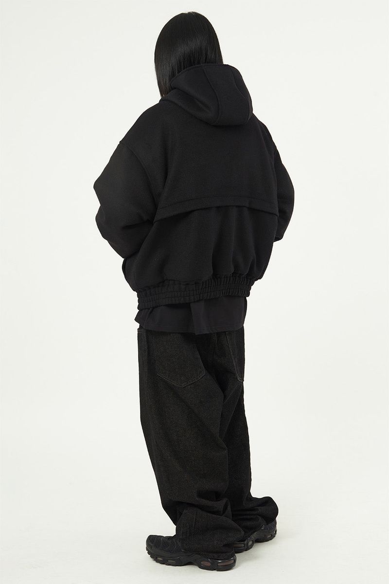 Cloud flap wool hooded jumper