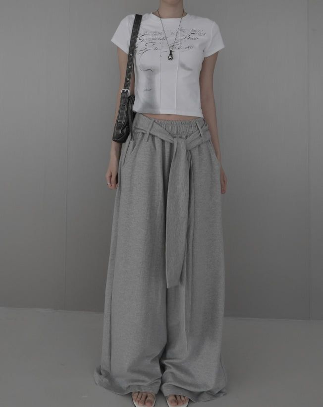 Tie Maxi Wide Sweatpants