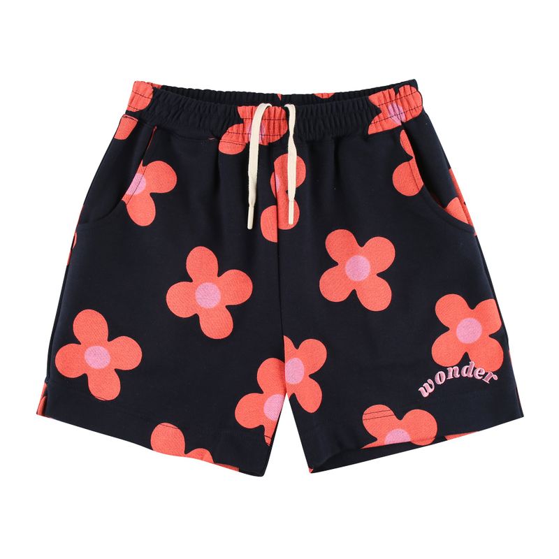 wonder visitor（ワンダービジター）の「Pink flower pattern Shorts [Navy]（Pants）」