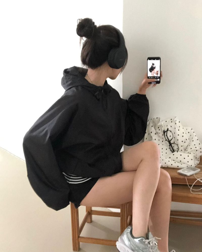 [BELLIDE MADE] scene food see-through windbreaker