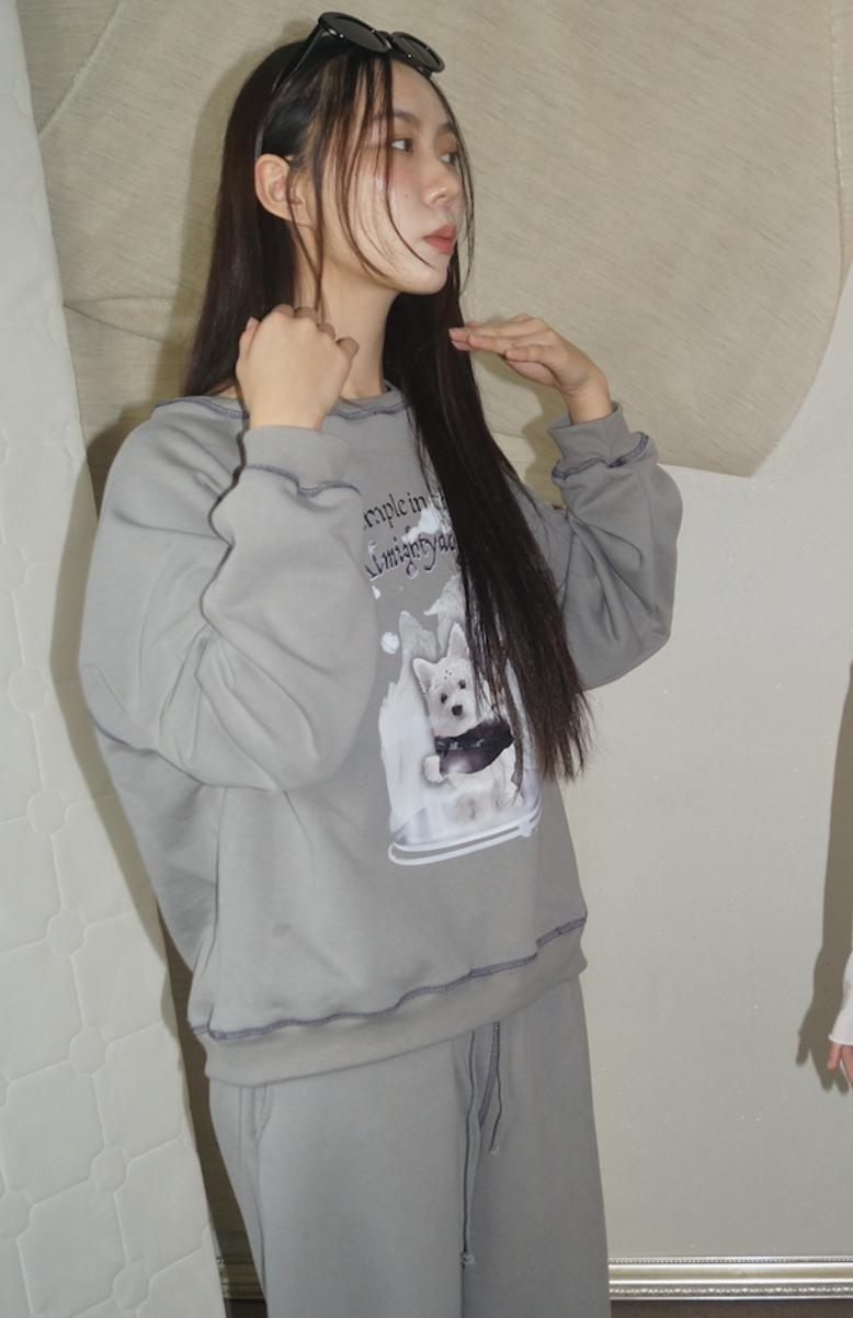 haku oriental sweat shirt [warm gray]