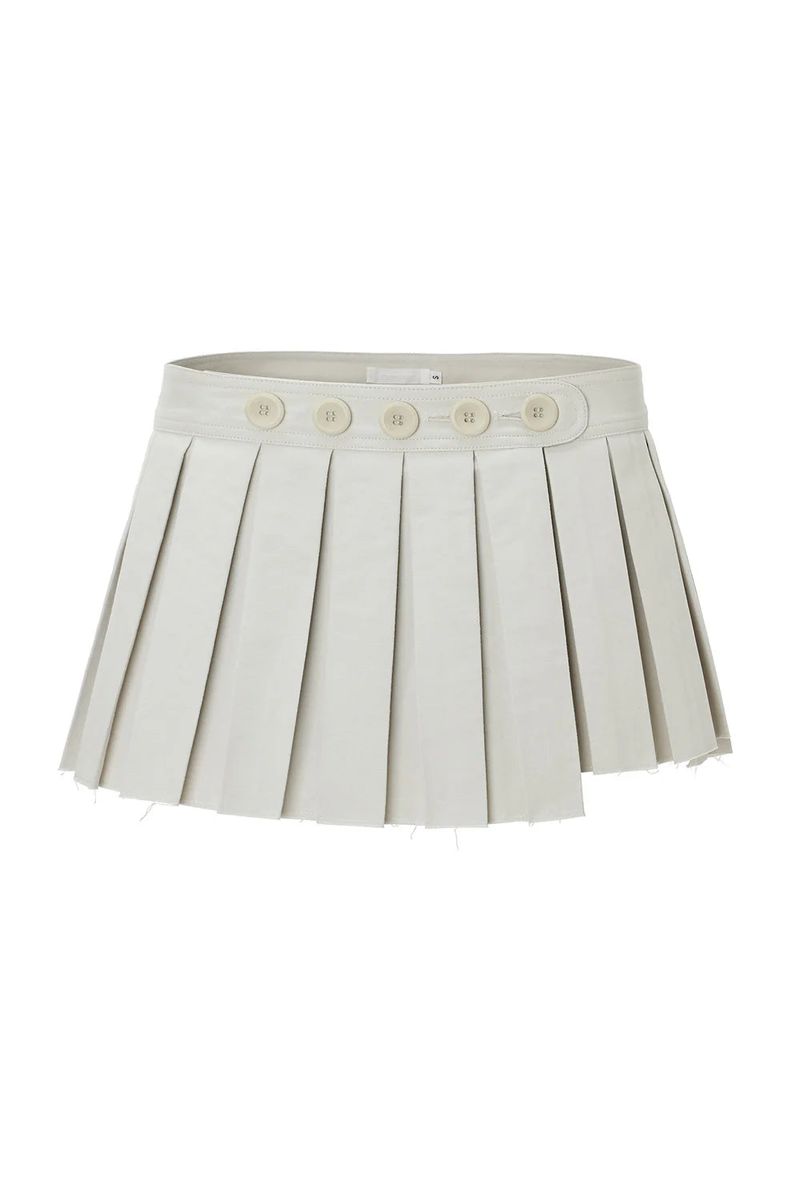Button wrap skirt - light beige